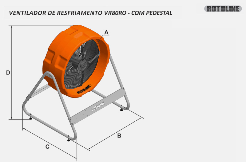 Ventilador de Resfriamento VR80RO - Com Pedestal